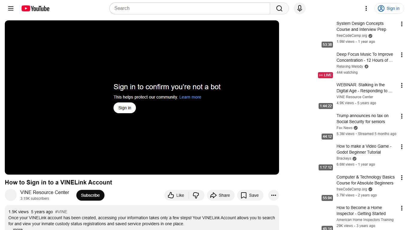 How to Sign in to a VINELink Account - YouTube